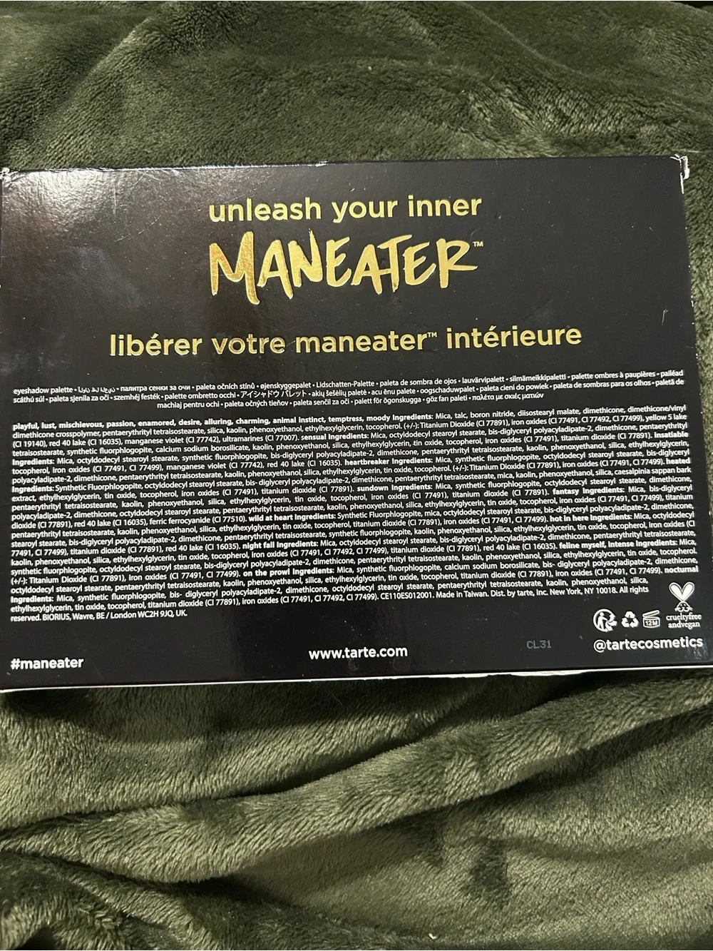 Tarte Maneater Eyeshadow Palette - Warm Pink & Gold Shades “After Dark”